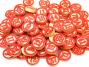 Wooden Bingo Chips w- Red Numbers